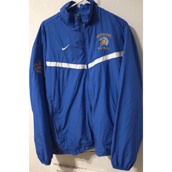 Nike San Jose State Football Military Bowl Blue Windbreaker Jacket - Adult XL - Picture 1 of 10